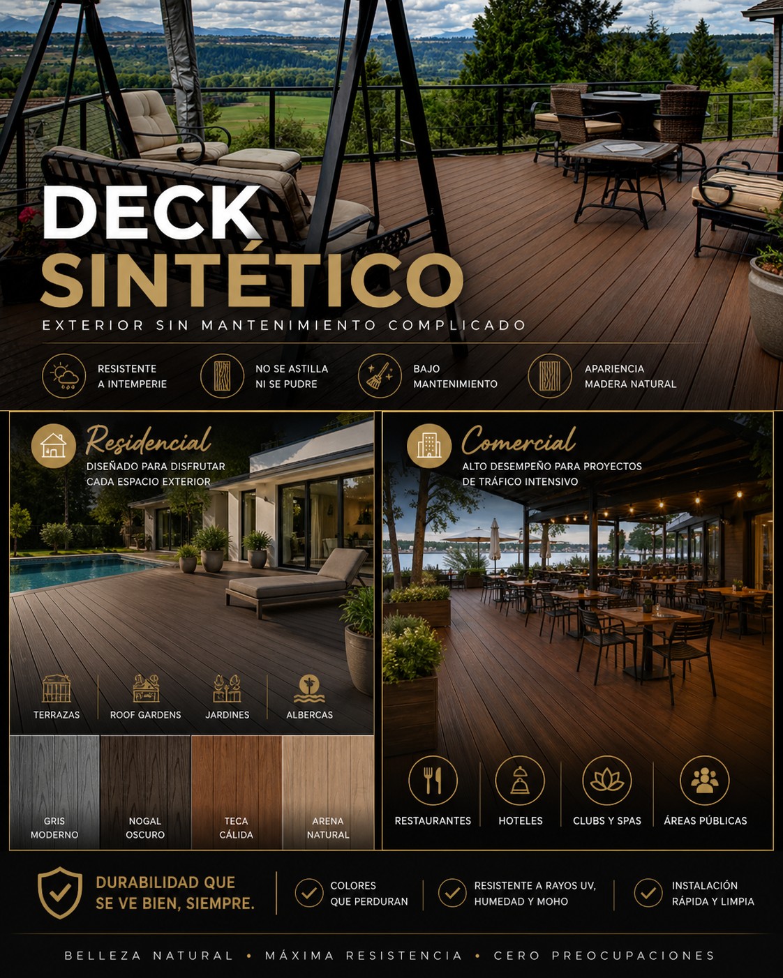 Deck WPC para terrazas y exteriores